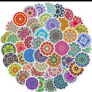 New Colorful Mandala Stickers Set of 25